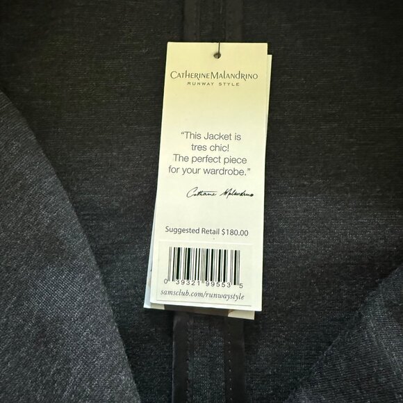 Catherine Malandrino Womens Charcoal Moto Jacket L Polyester/Spandex - Picture 3 of 8